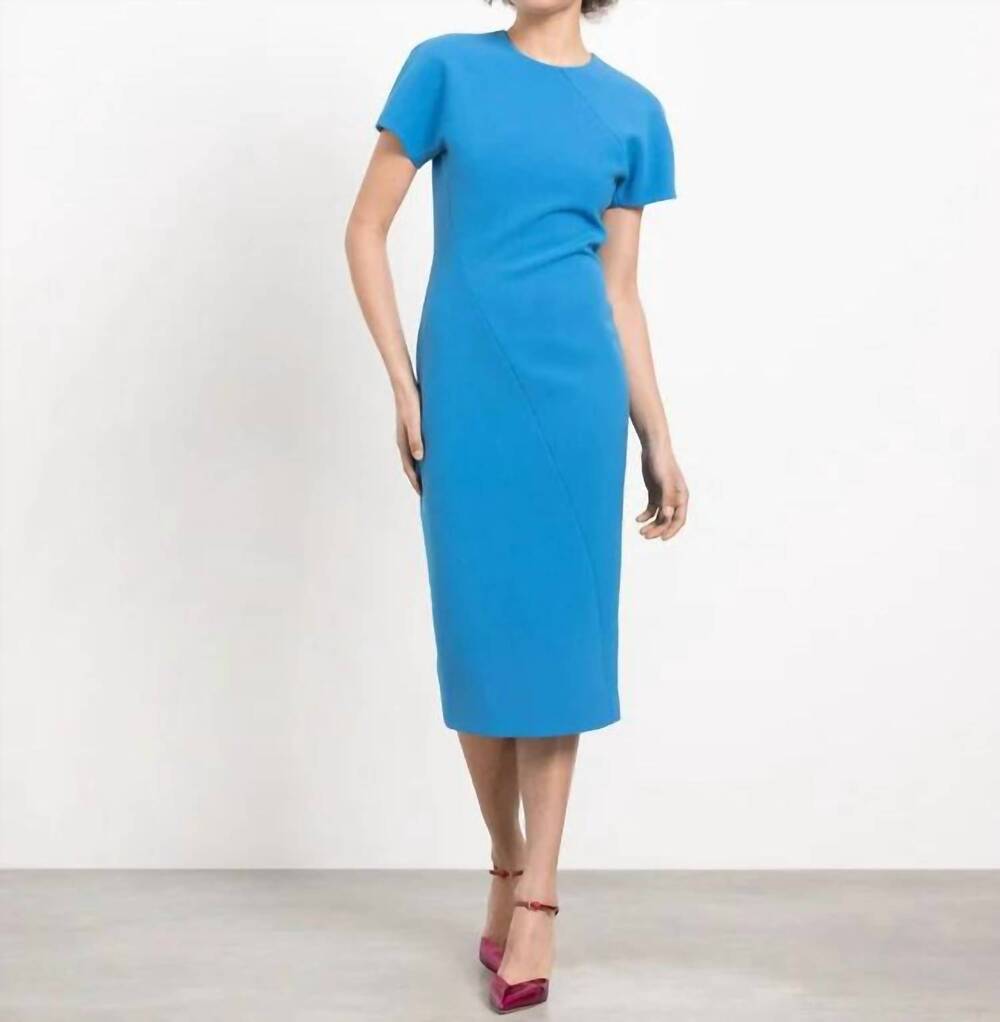 NEW VICTORIA BECKHAM spiral seam dress in sky blue